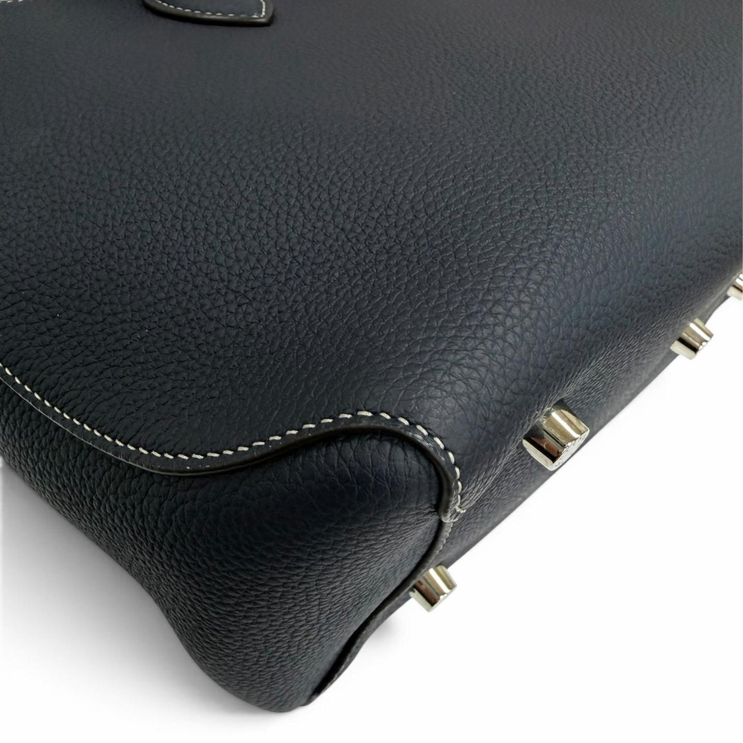 Great BONAVENTURA Tote Bag Mia 27 2WAYShoulder Bag Navy shrink leather Women