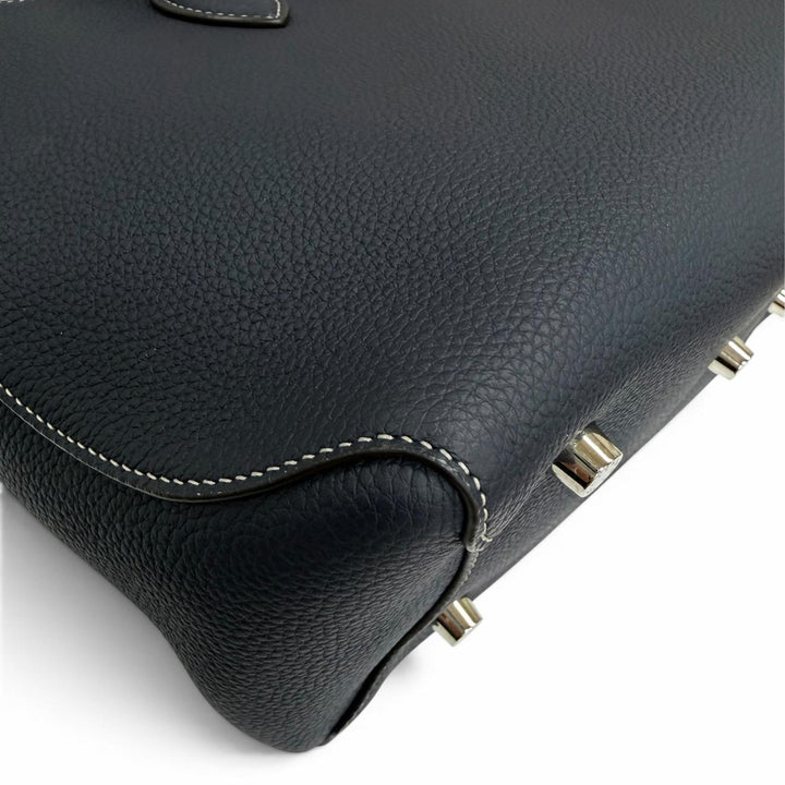 Great BONAVENTURA Tote Bag Mia 27 2WAYShoulder Bag Navy shrink leather Women