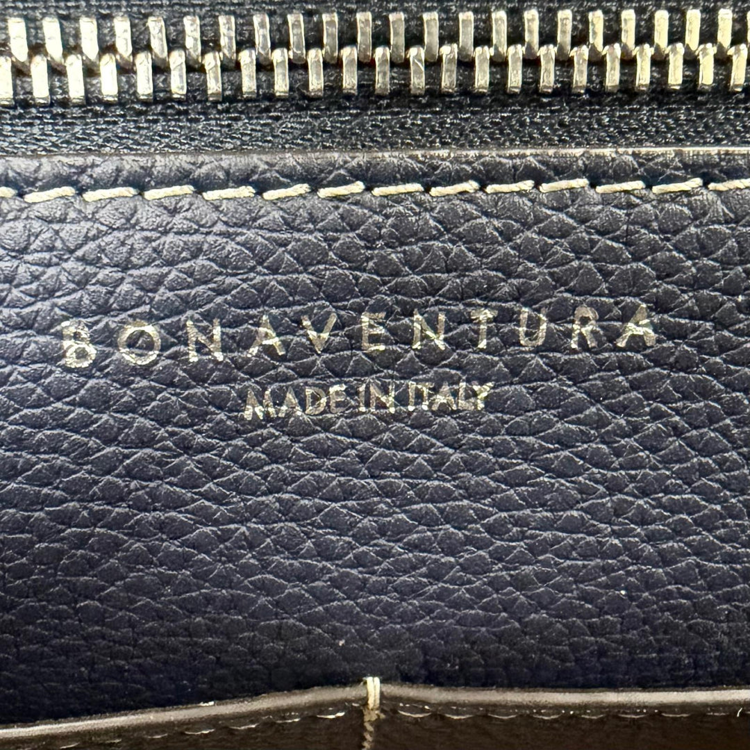 Great BONAVENTURA Tote Bag Mia 27 2WAYShoulder Bag Navy shrink leather Women