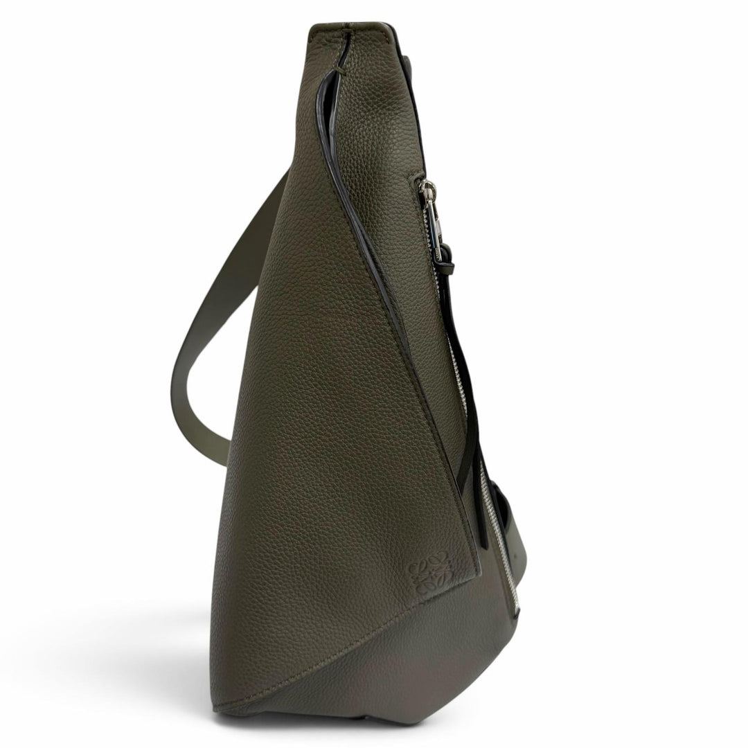 Great LOEWE Sling bag Anton Anagram Sling Bag khaki leather mens B511A09X06