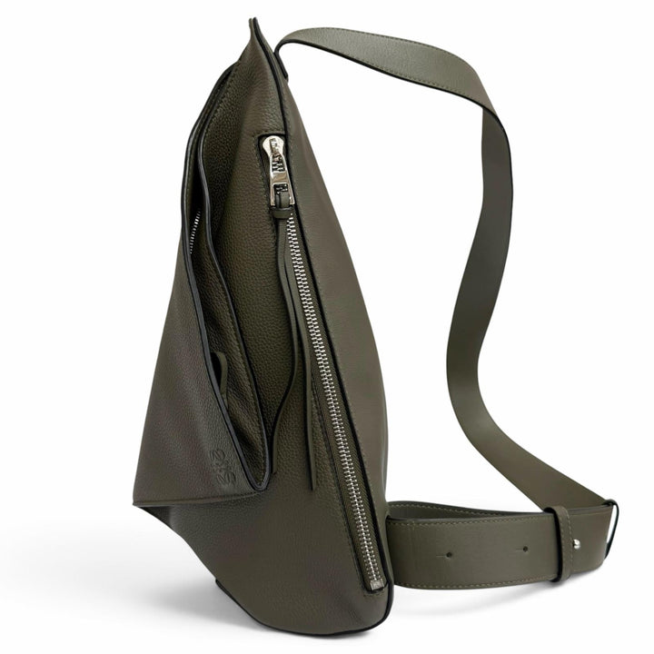 Great LOEWE Sling bag Anton Anagram Sling Bag khaki leather mens B511A09X06