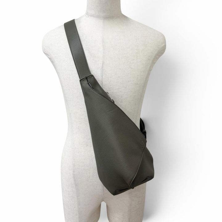 Great LOEWE Sling bag Anton Anagram Sling Bag khaki leather mens B511A09X06
