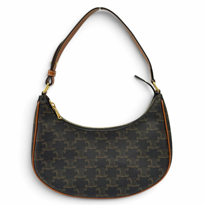 Excellent CELINE Shoulder Bag AVA Triomphe Crescent Medium leather Women 19395