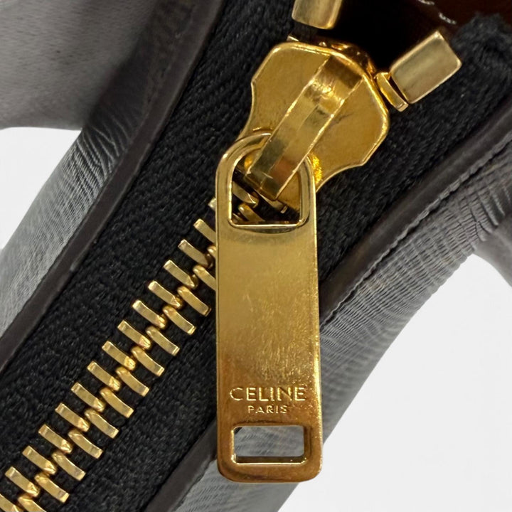 Excellent CELINE Shoulder Bag AVA Triomphe Crescent Medium leather Women 19395