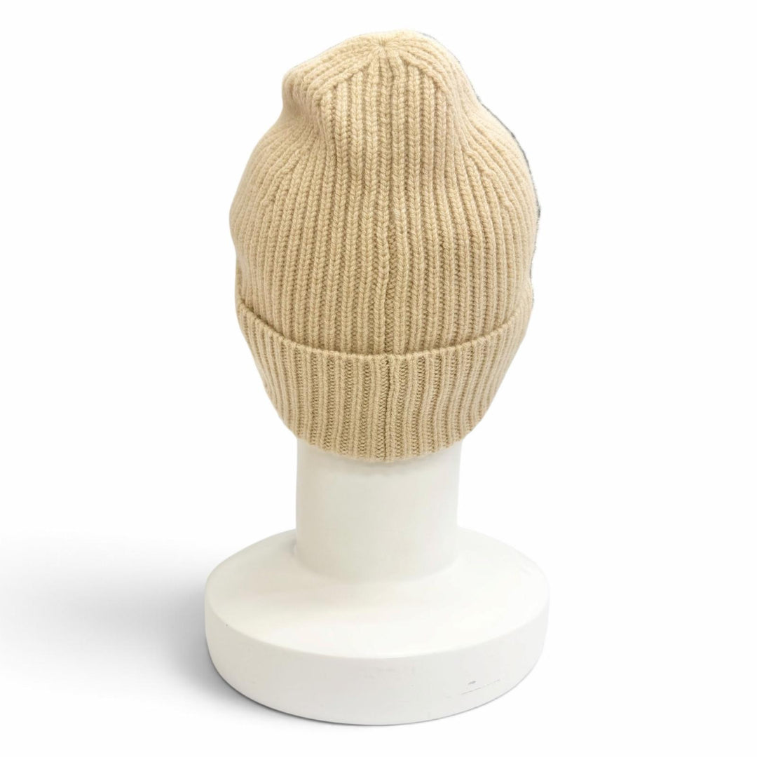 Excellent LOUIS VUITTON Knit cap Beanie LV Spark Knit hat beige cashmere M77881