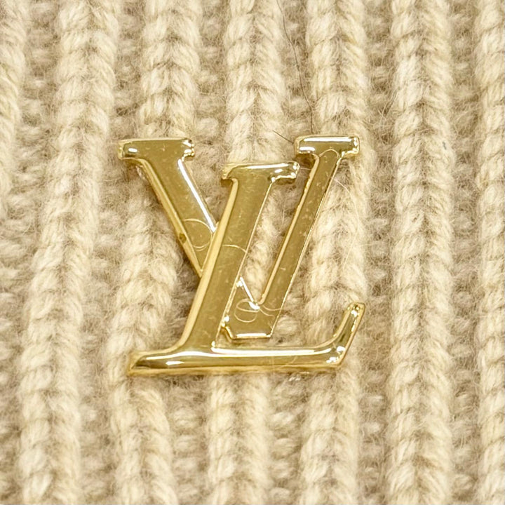 Excellent LOUIS VUITTON Knit cap Beanie LV Spark Knit hat beige cashmere M77881