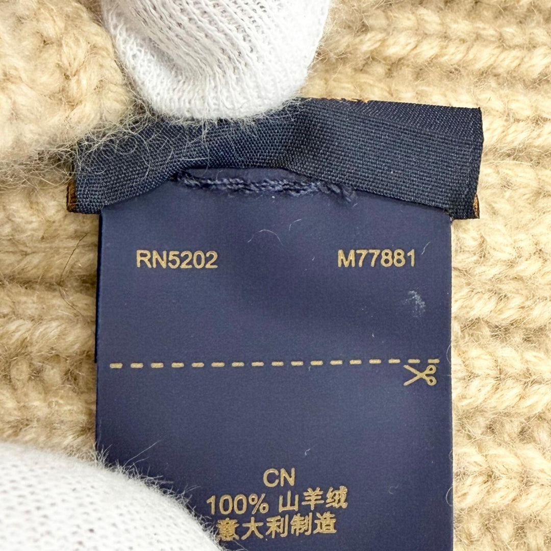 Excellent LOUIS VUITTON Knit cap Beanie LV Spark Knit hat beige cashmere M77881