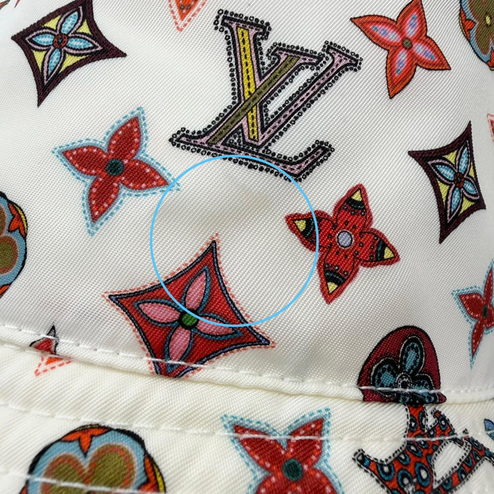 Great LOUIS VUITTON hat Bob Lovelygram white Nylon mens