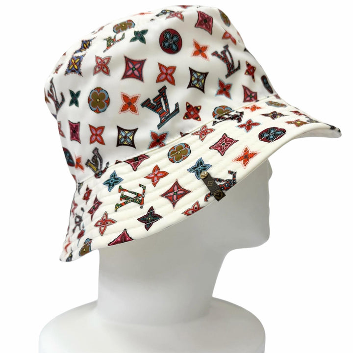 Great LOUIS VUITTON hat Bob Lovelygram white Nylon mens