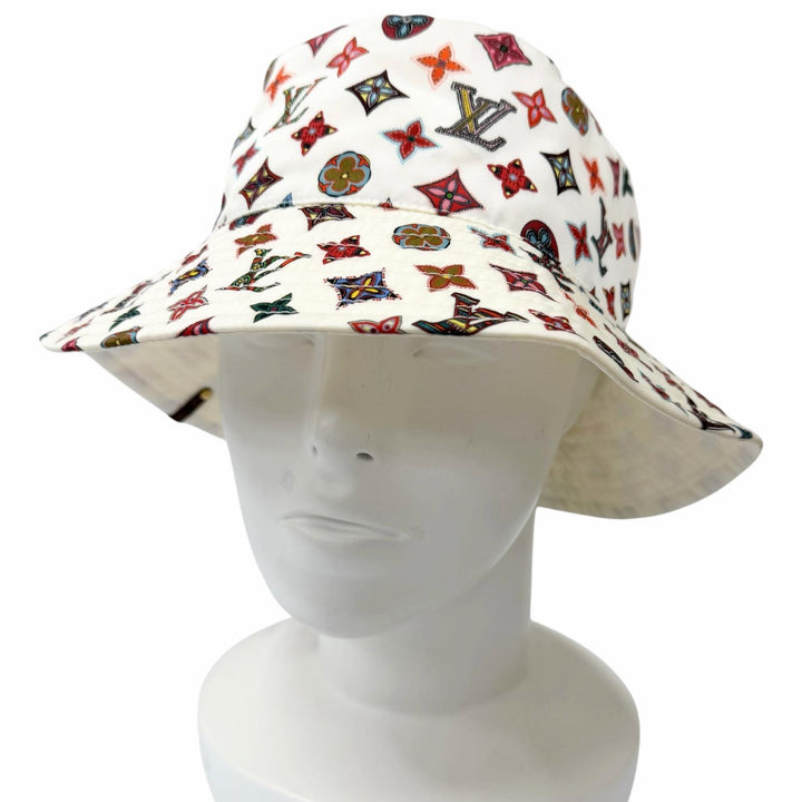 Great LOUIS VUITTON hat Bob Lovelygram white Nylon mens