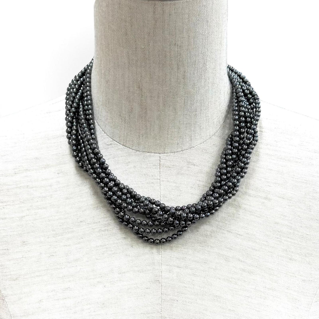 Great TIFFANY&Co. Necklace Hematite 8-strand Cancer metallic Hematite Women
