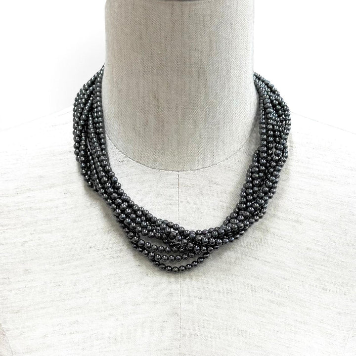 Great TIFFANY&Co. Necklace Hematite 8-strand Cancer metallic Hematite Women