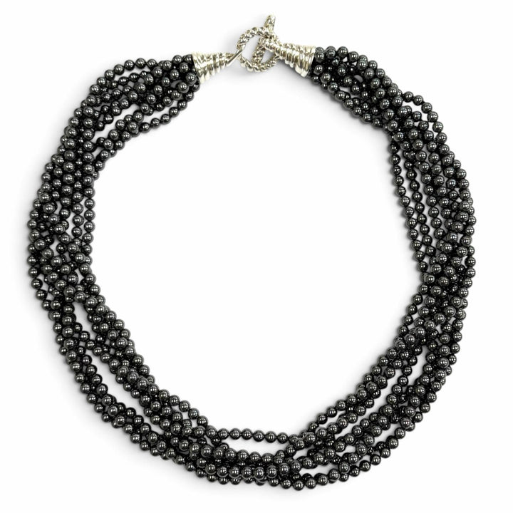 Great TIFFANY&Co. Necklace Hematite 8-strand Cancer metallic Hematite Women