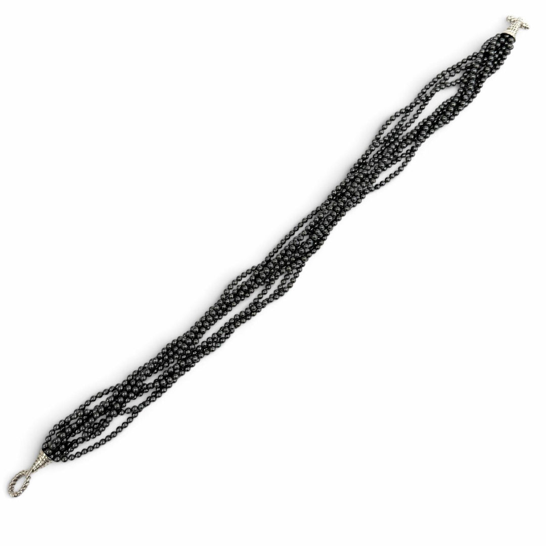 Great TIFFANY&Co. Necklace Hematite 8-strand Cancer metallic Hematite Women