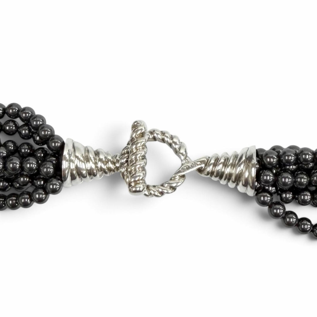 Great TIFFANY&Co. Necklace Hematite 8-strand Cancer metallic Hematite Women