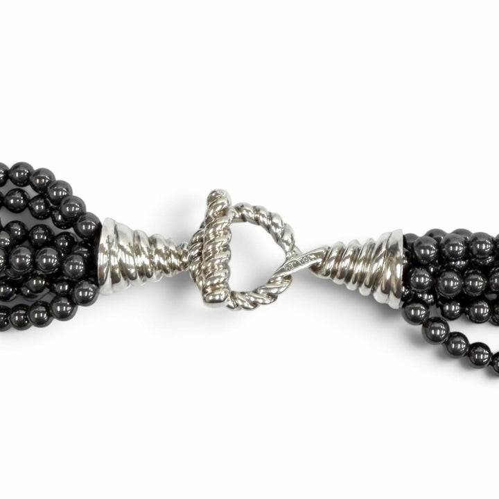 Great TIFFANY&Co. Necklace Hematite 8-strand Cancer metallic Hematite Women