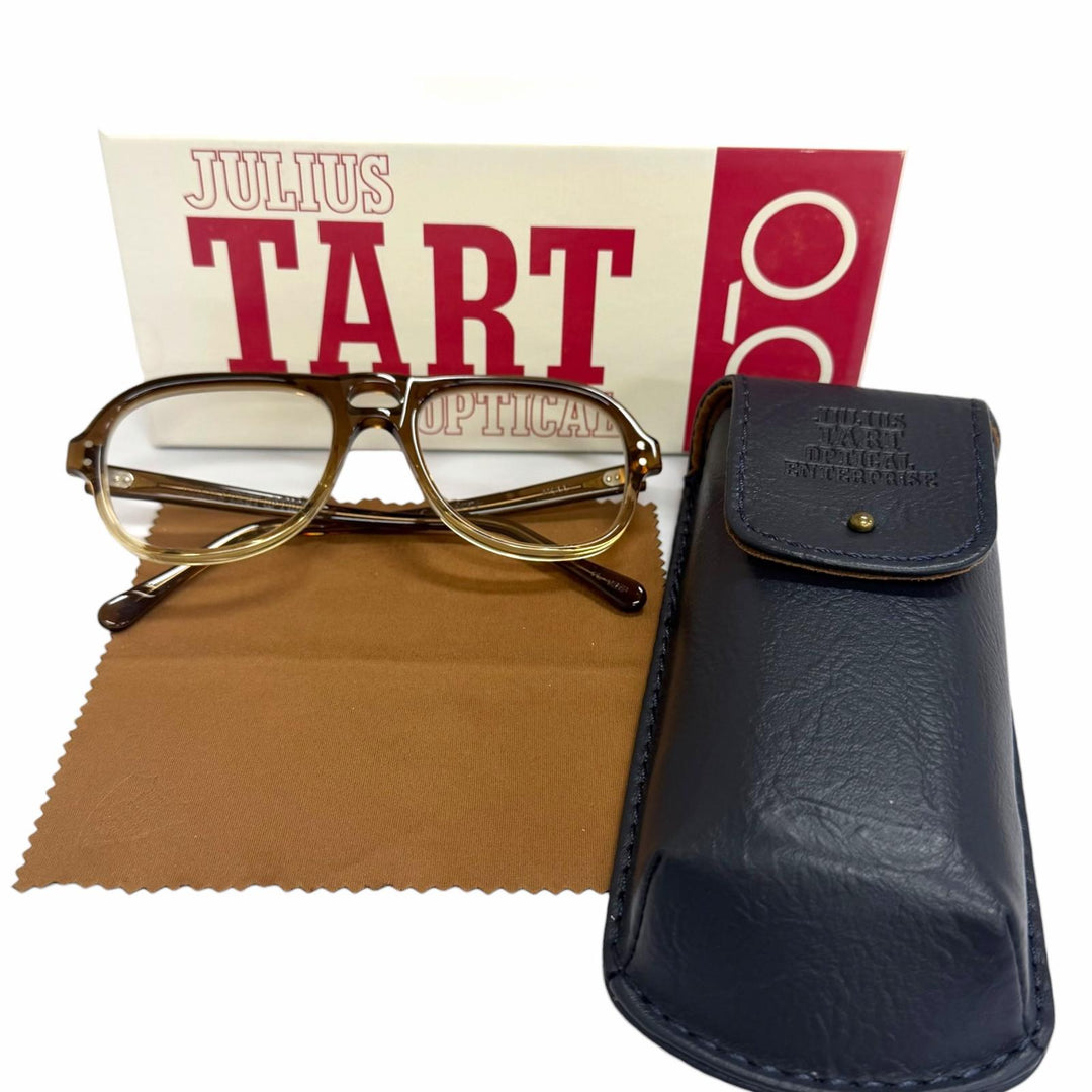 Great JULIUS TART OPTICAL Glasses HOLLY Two Bridges Clear brown mens