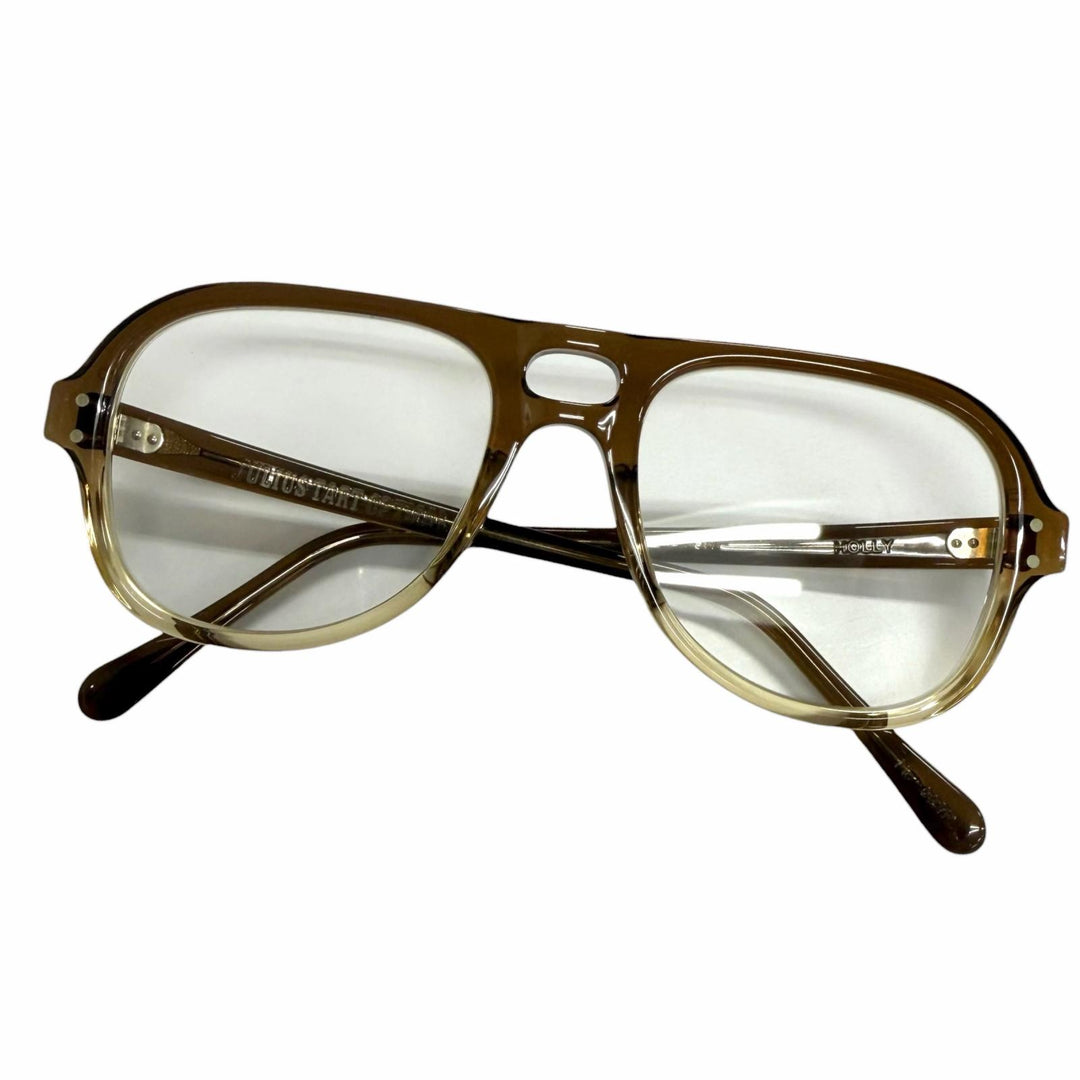 Great JULIUS TART OPTICAL Glasses HOLLY Two Bridges Clear brown mens