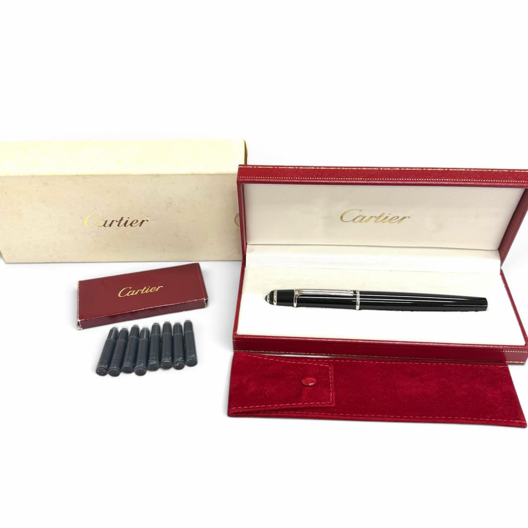 Excellent Cartier fountain pen Diaboro de Cartier Cap type black 18K mens