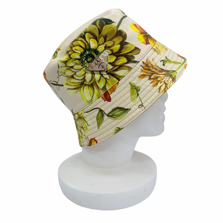Pristine PRADA Triangle with logo, flower, reversible hat L 1HC137