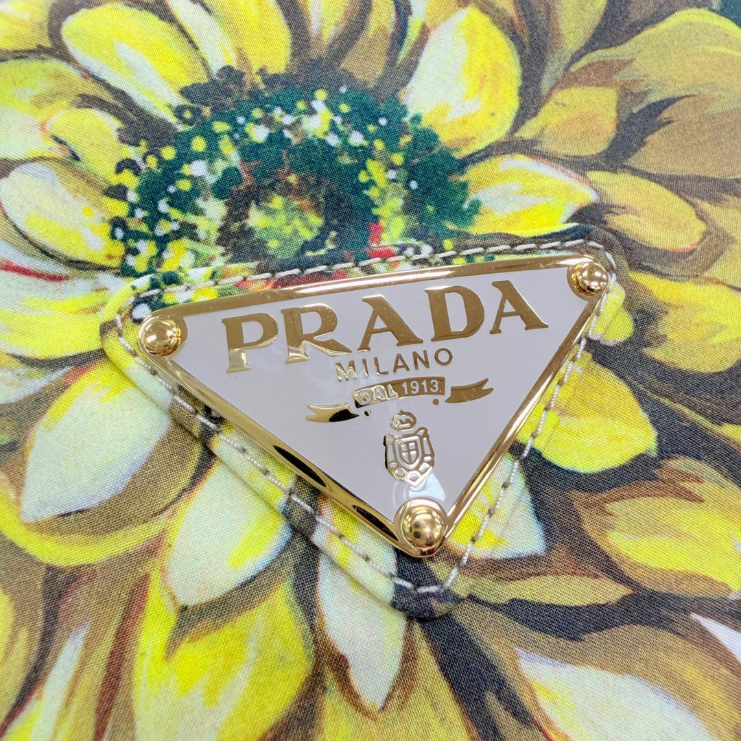 Pristine PRADA Triangle with logo, flower, reversible hat L 1HC137