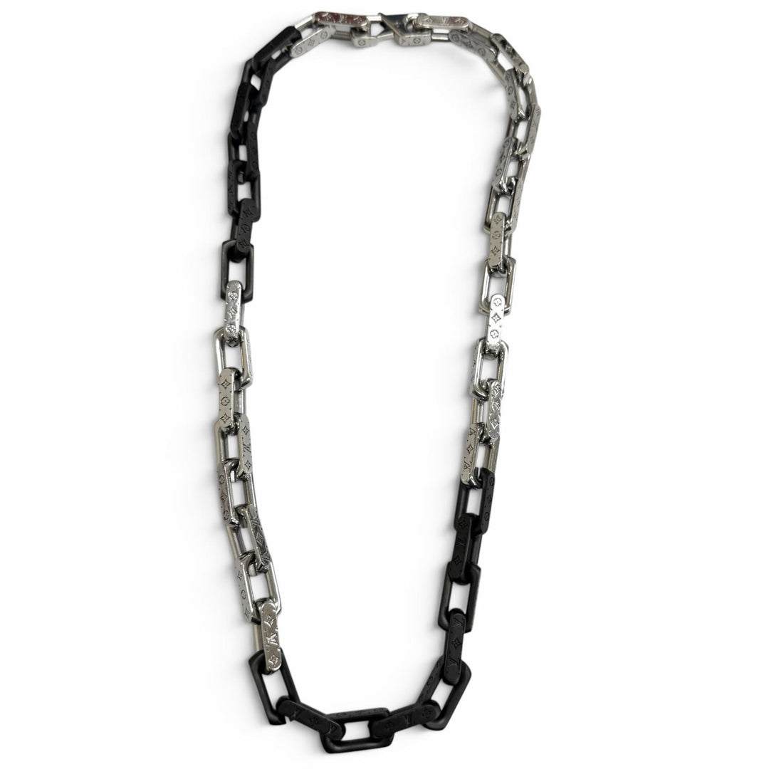 Great LOUIS VUITTON Collier Monogram Chain Necklace Silver
