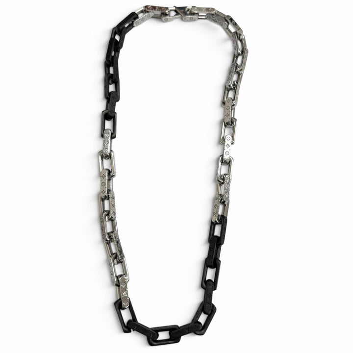 Great LOUIS VUITTON Collier Monogram Chain Necklace Silver