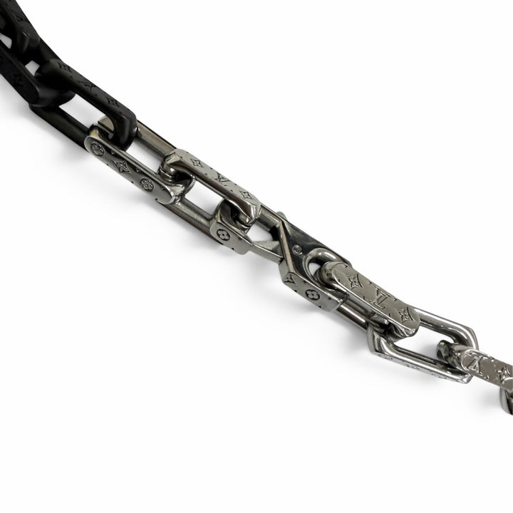 Great LOUIS VUITTON Collier Monogram Chain Necklace Silver