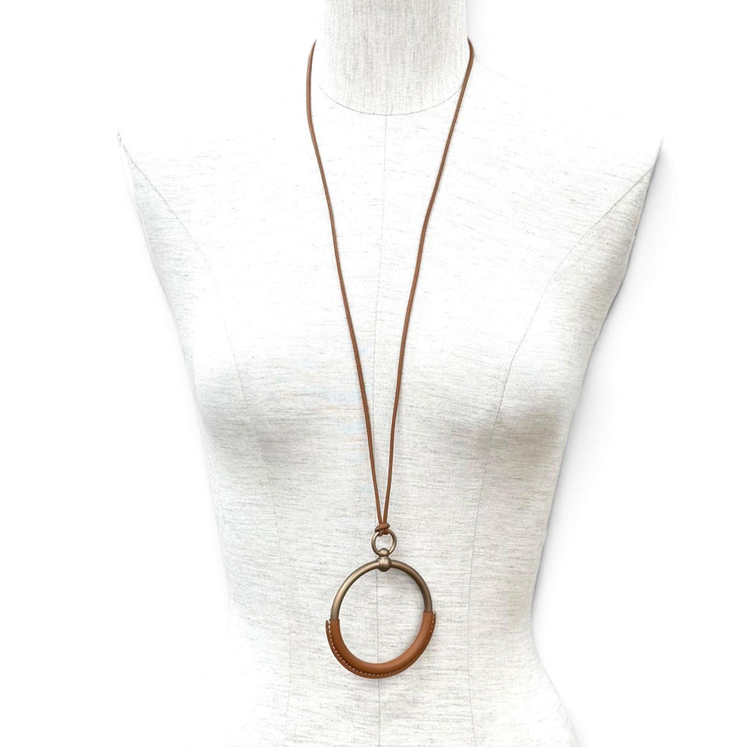 Excellent HERMES Necklace Loop Gran leather Women