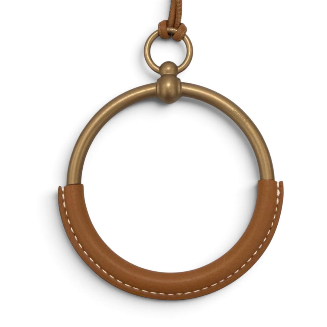 Excellent HERMES Necklace Loop Gran leather Women