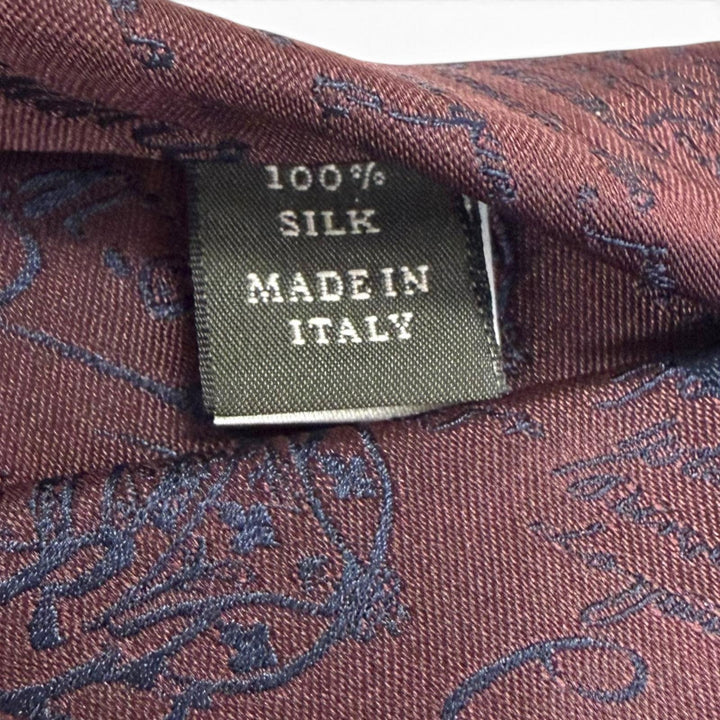 Excellent Berluti tie Calligraphy Scritto all-over pattern Red brown silk mens