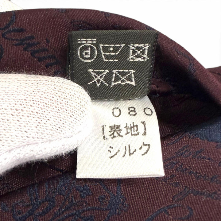 Excellent Berluti tie Calligraphy Scritto all-over pattern Red brown silk mens