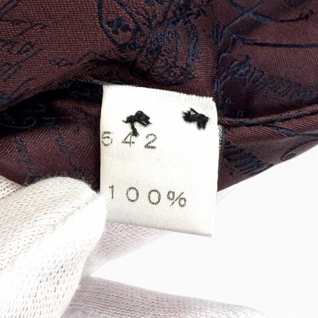 Excellent Berluti tie Calligraphy Scritto all-over pattern Red brown silk mens