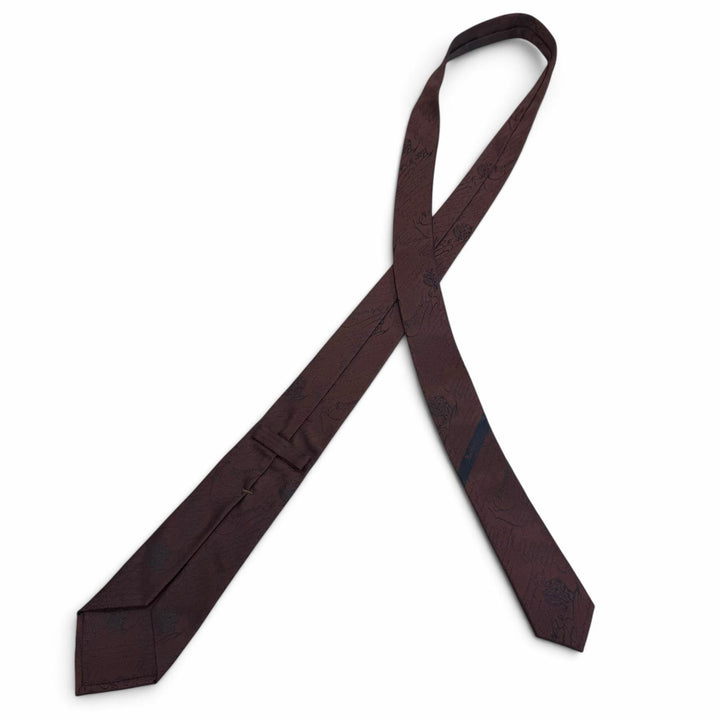 Excellent Berluti tie Calligraphy Scritto all-over pattern Red brown silk mens