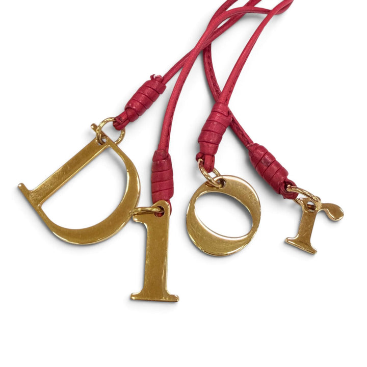 Excellent Christian Dior Rare Galliano-era logo charm, perforated frill one belt