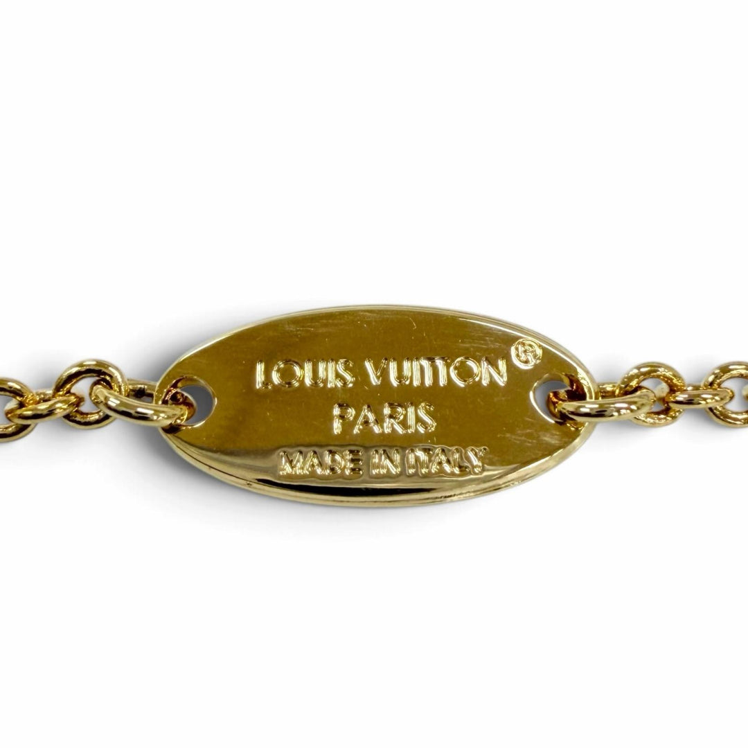 Excellent LOUIS VUITTON Necklace / Essential V V logo signature gold M00857