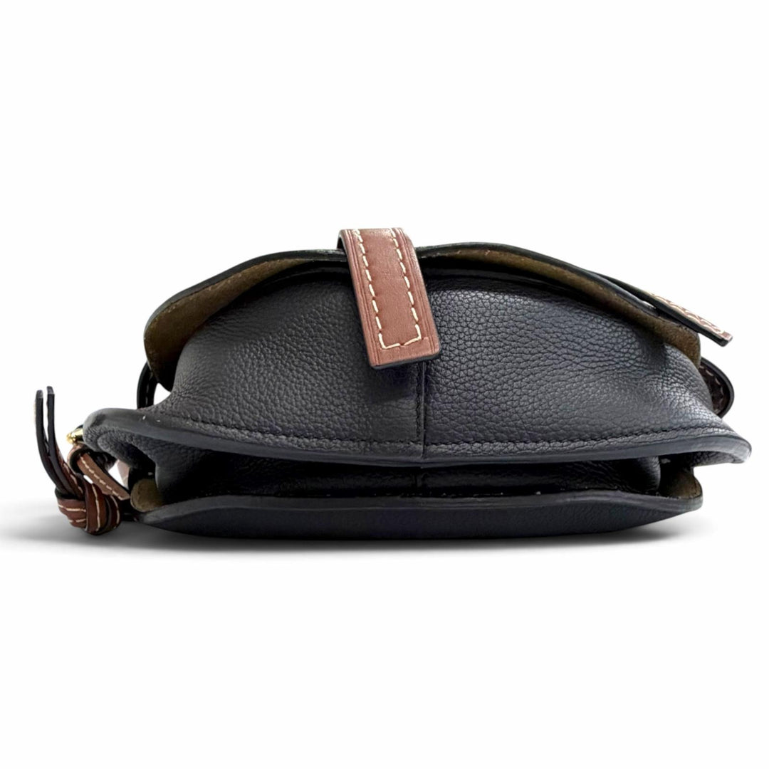 Excellent LOEWE Shoulder Bag GATE BAG Anagram Leather Crossbody black Women