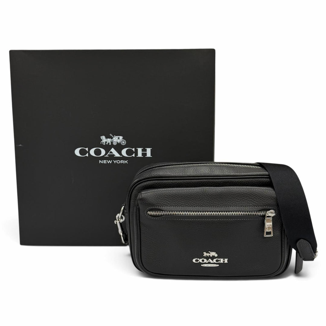 Pristine COACH Elias Refined Pebble Leather Cross Sling Bag Camera Bag CJ509
