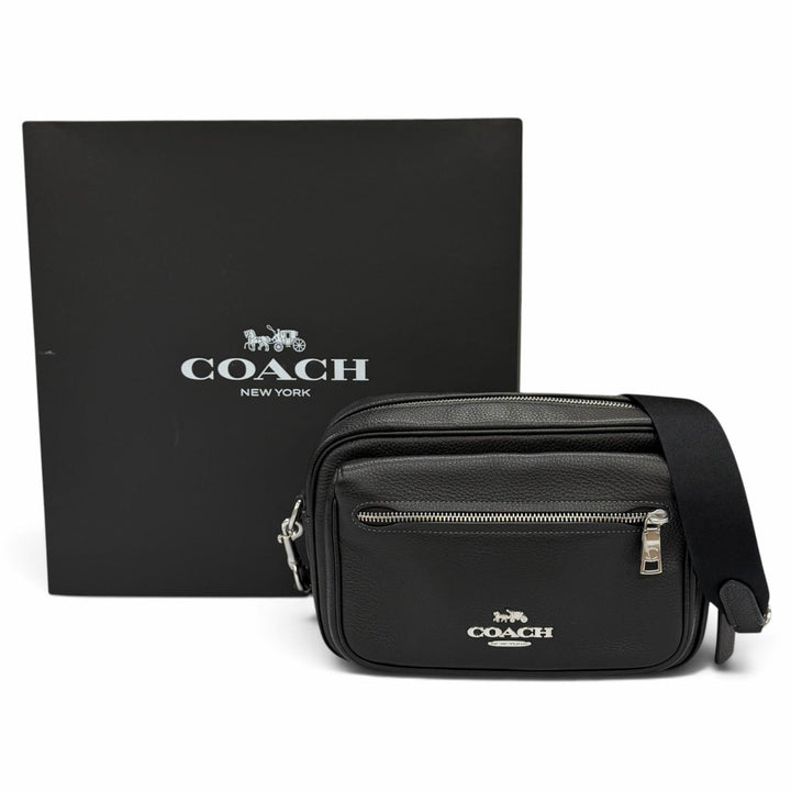 Pristine COACH Elias Refined Pebble Leather Cross Sling Bag Camera Bag CJ509