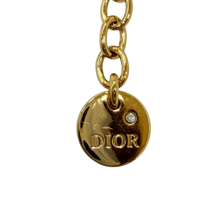 Pristine DIOR Petit CD Bracelet Crystal rhinestone accessories gold metal Women