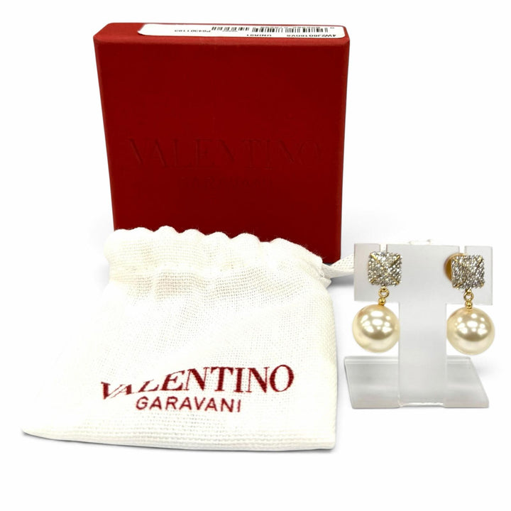 Pristine VALENTINO Pierce Eco Rockstuds, Swarovski Crystals, Pearl Beads, Swing