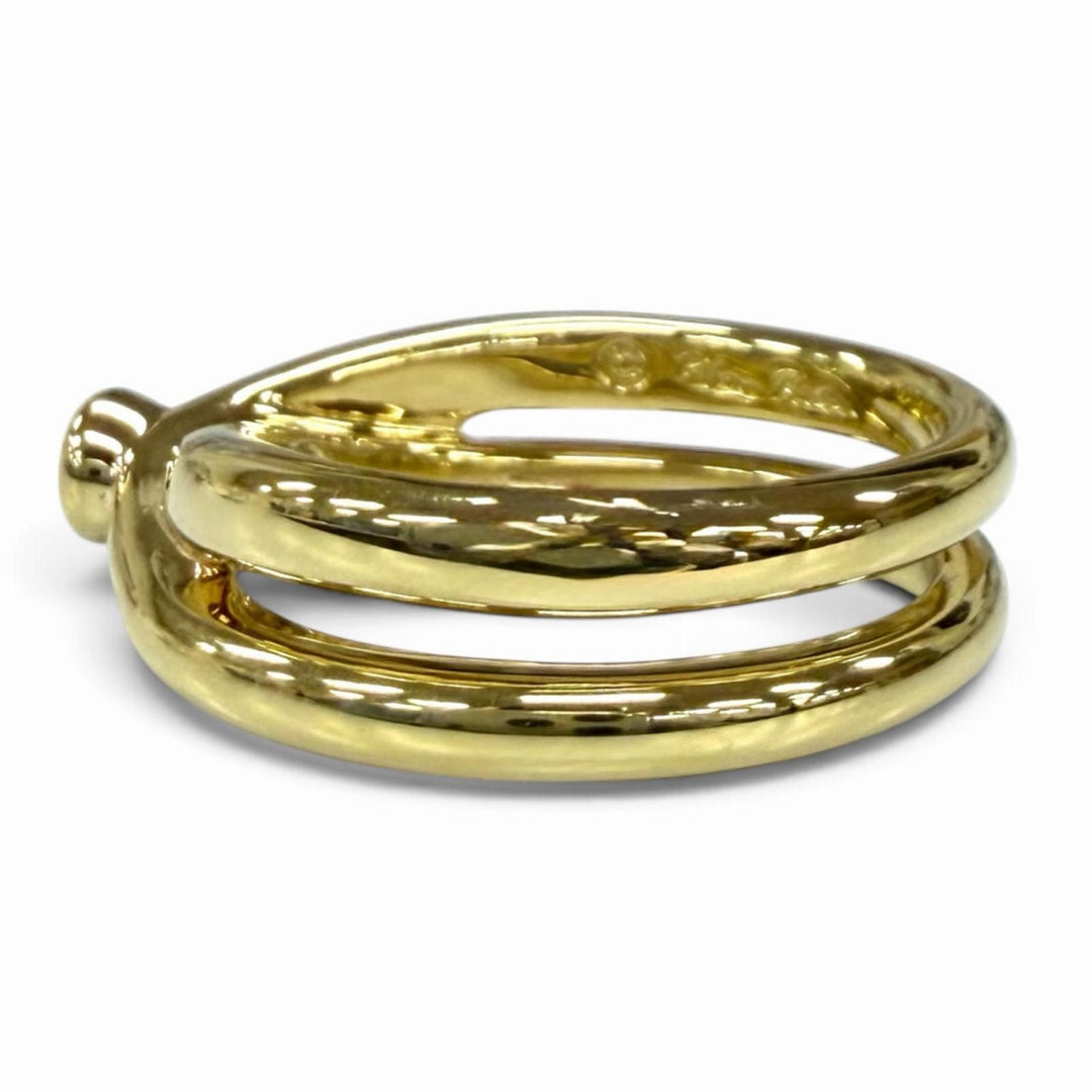 Great TIFFANY&Co. Ring ring cross diamond Yellow Gold 750(YG) Women
