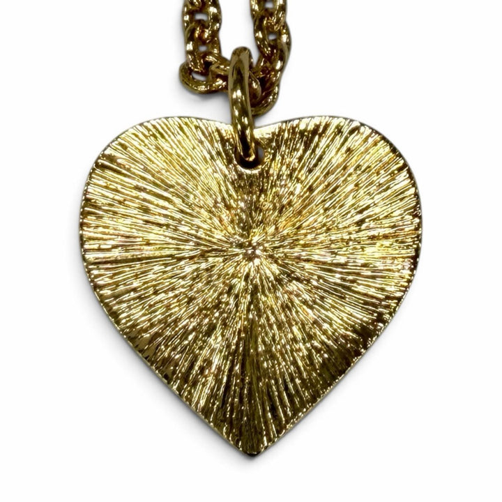 Excellent CHANEL Necklace COCO Mark Heart Pendant gold Women I26P