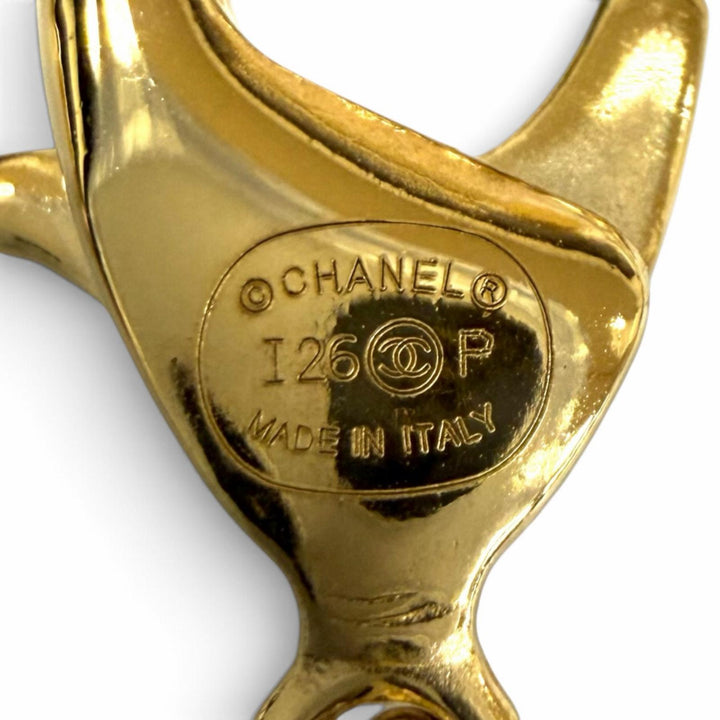Excellent CHANEL Necklace COCO Mark Heart Pendant gold Women I26P