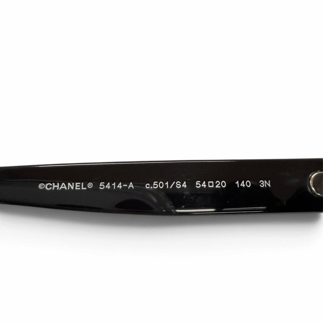 Excellent CHANEL sunglasses Logo COCO Mark black Women 5414-A