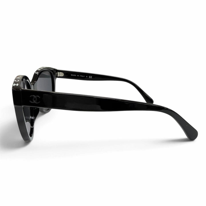 Excellent CHANEL sunglasses Logo COCO Mark black Women 5414-A