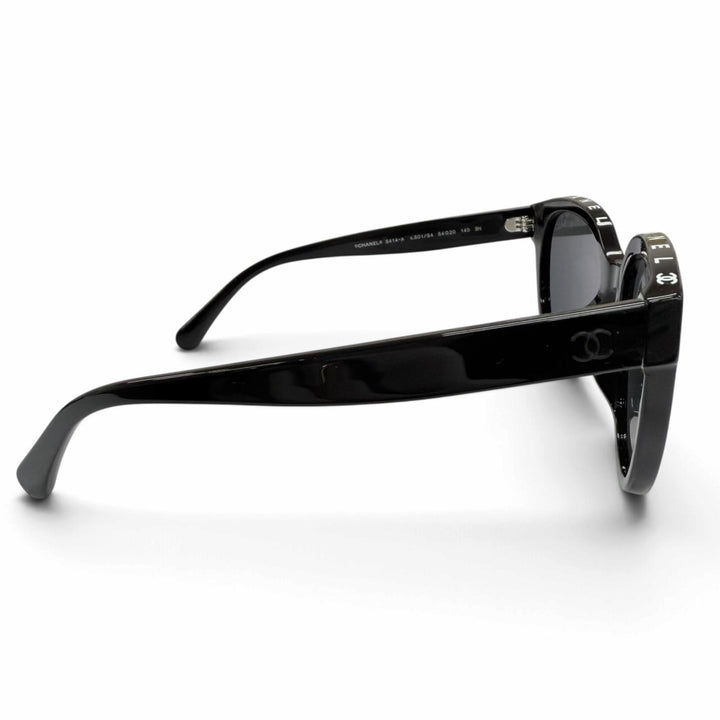 Excellent CHANEL sunglasses Logo COCO Mark black Women 5414-A