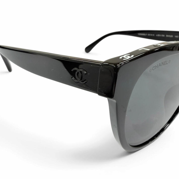Excellent CHANEL sunglasses Logo COCO Mark black Women 5414-A