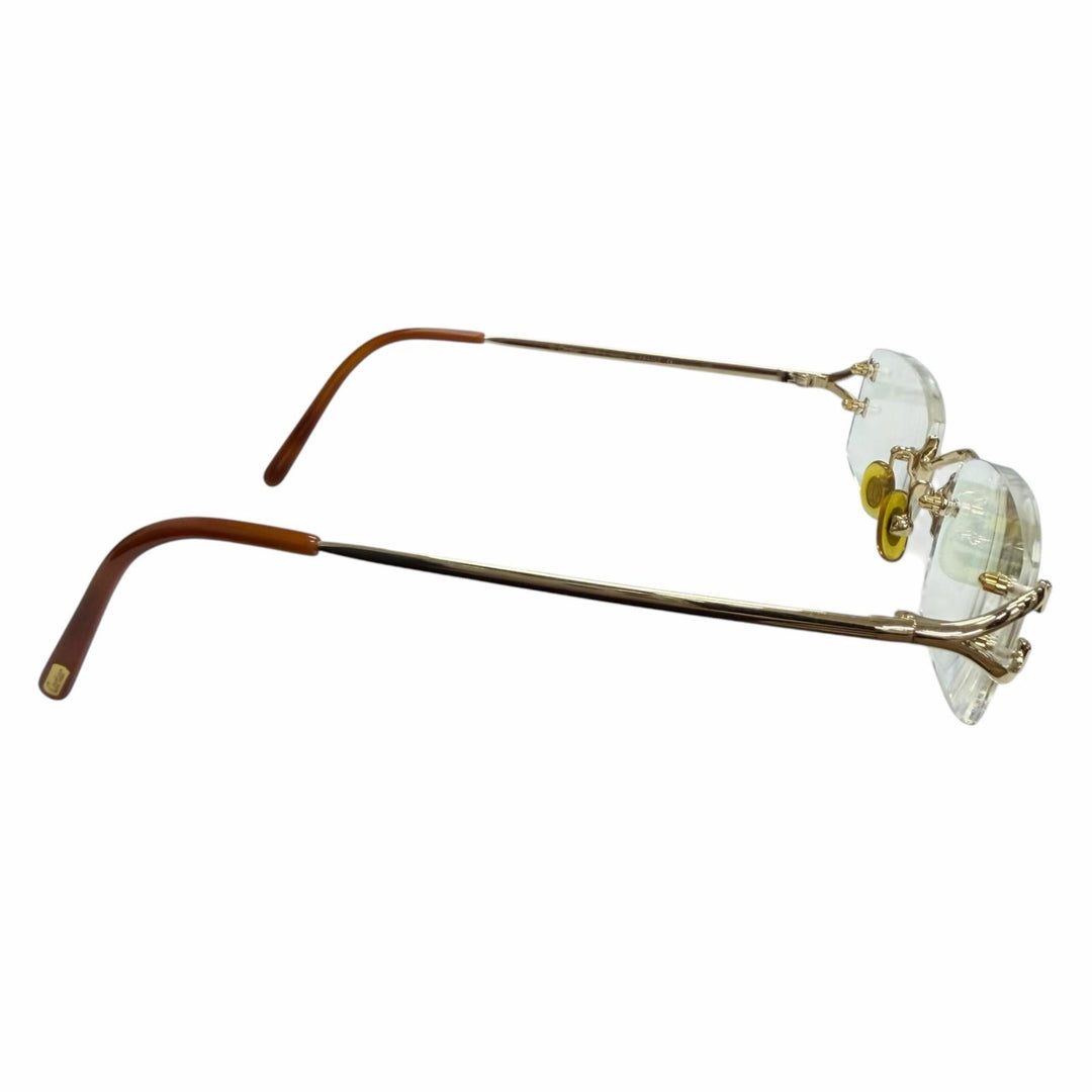 Great Cartier Glasses 2C Decor Square Rimless Two-Point gold mens