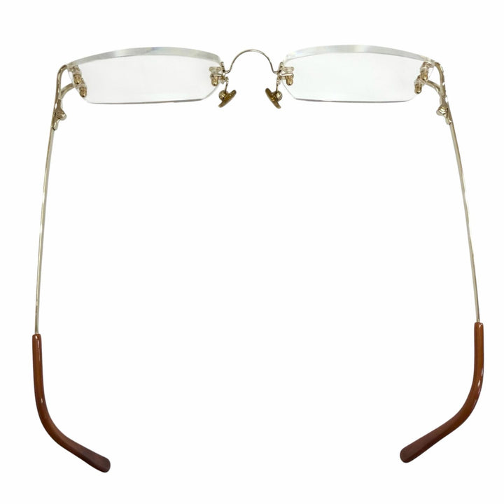 Great Cartier Glasses 2C Decor Square Rimless Two-Point gold mens